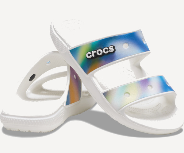 Сандалии Classic Crocs Solarized Sandal (EU 37-38 M5W7 СМ 22.9; blanc/multi-rayures)